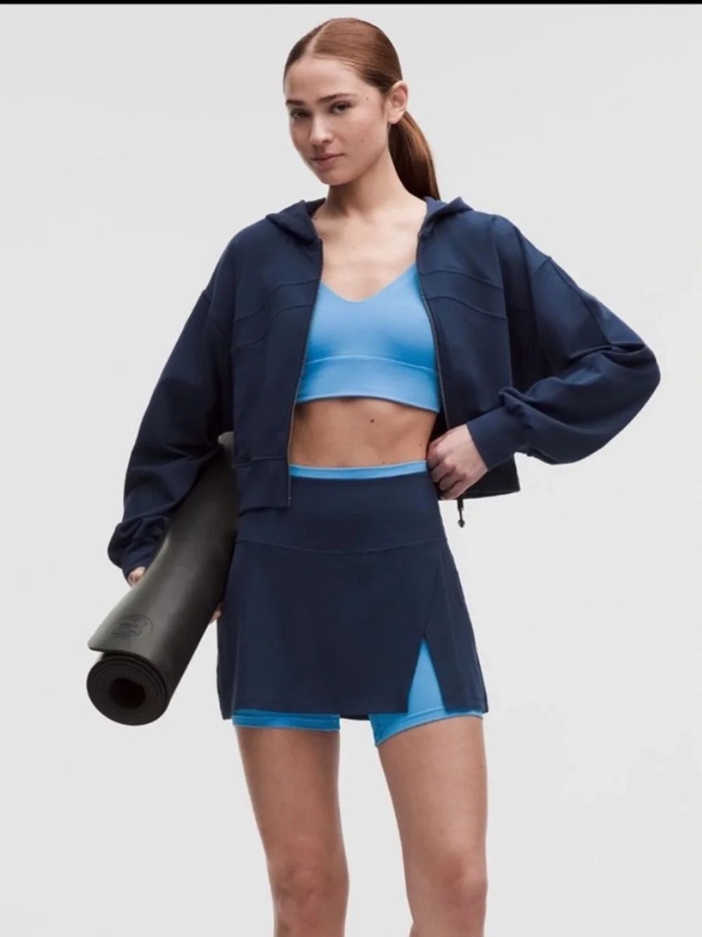 NWT Lululemon Align Side-Slit Skirt Layered Trim Size 8 Club Blue/Ocean Wave - Picture 7 of 8